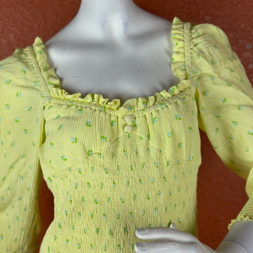 Faithfull the Brand Yellow Long Sleeve Sundress. D49 - Picture 5 of 15